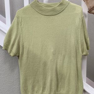 Vintage Green Mock Neck Top